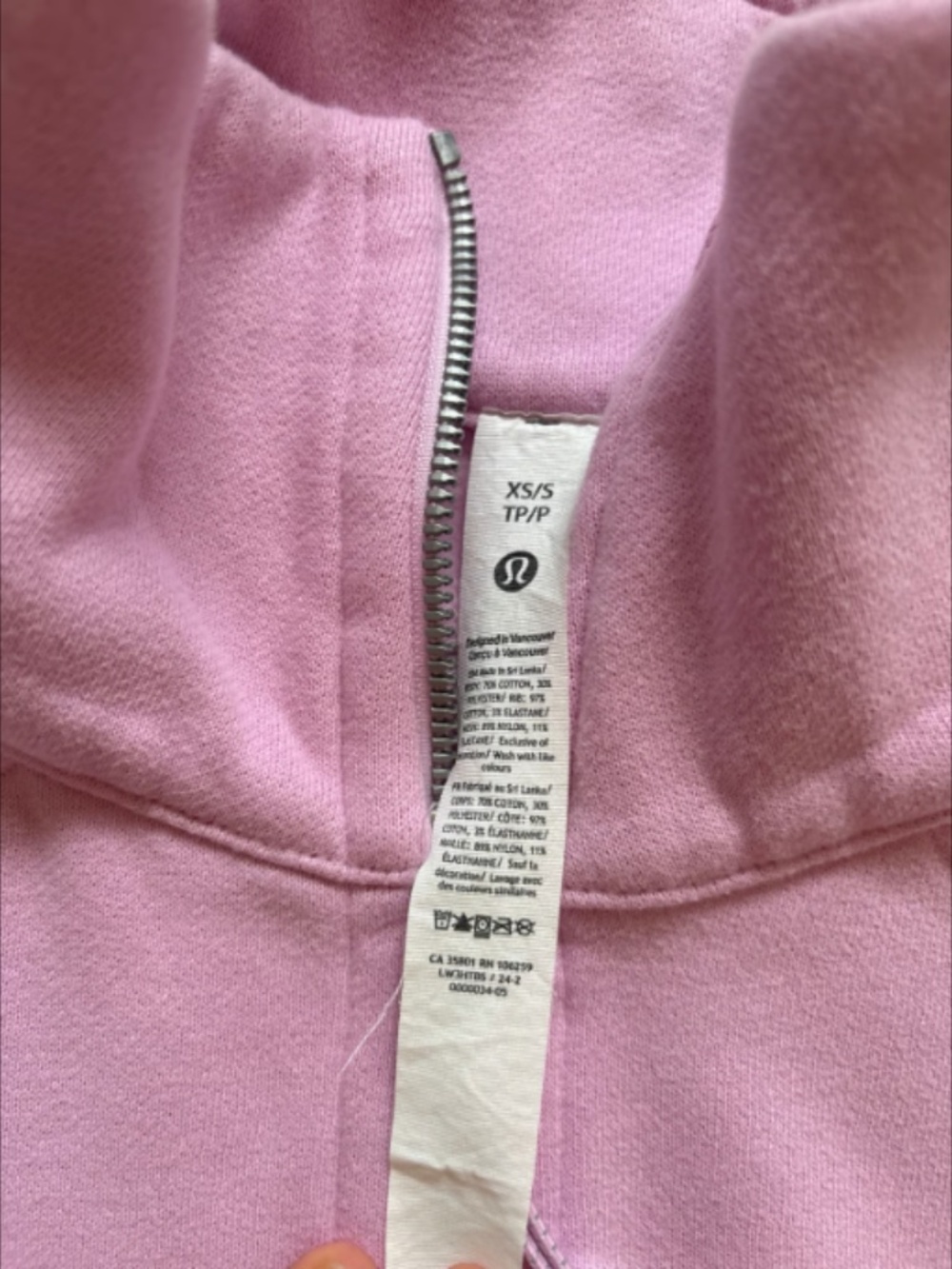 lululemon pink oversize scuba funnel neck half zip long - Picture 3 of 3